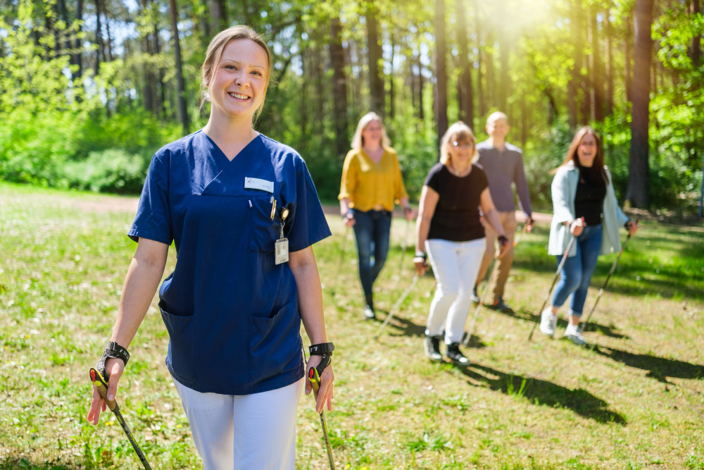 Sportgruppe im Freien